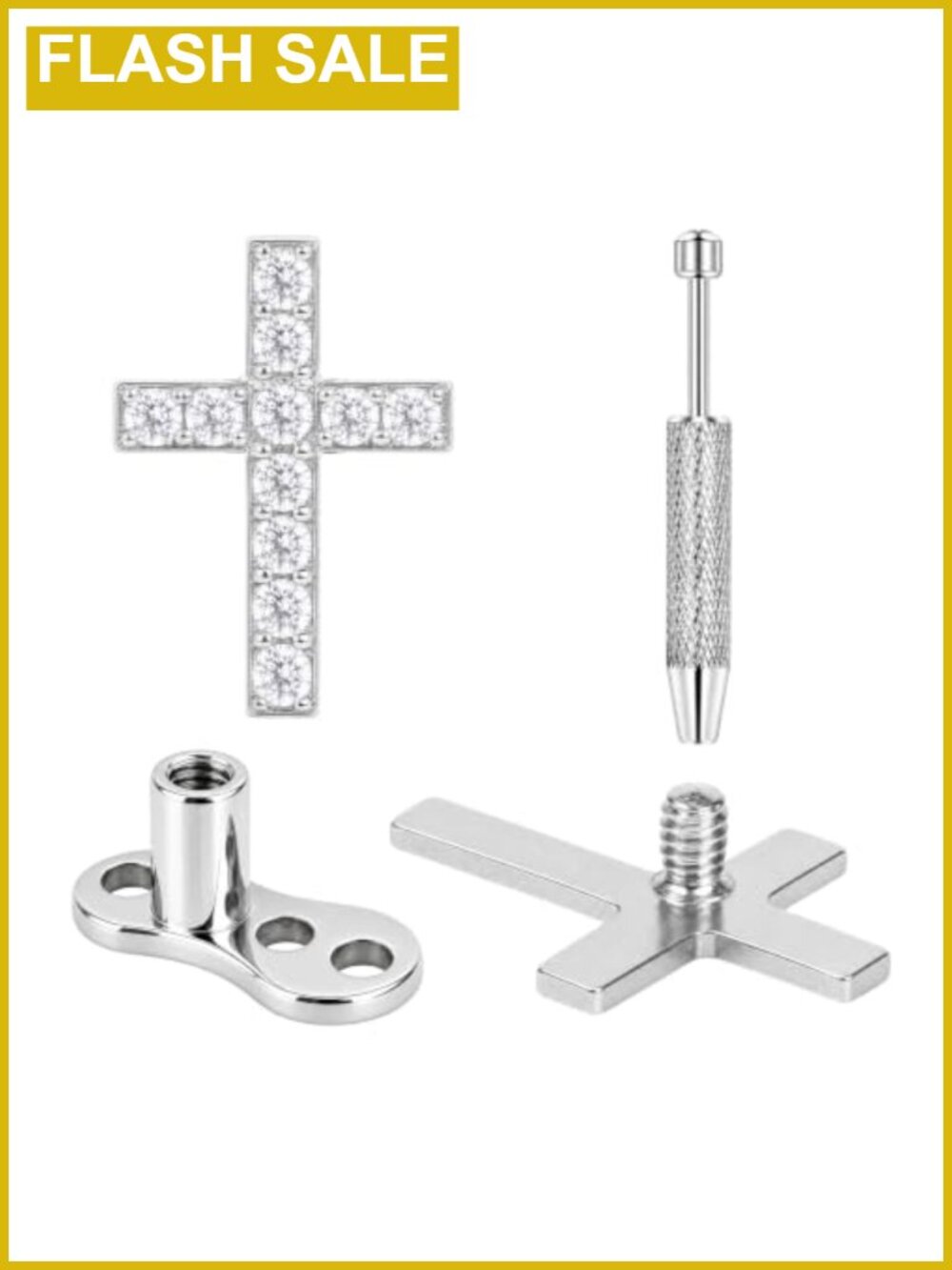 14G Titanium Dermal Piercing Jewelry Tops Bases Guide Tool